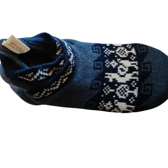 ALPACA Hand Knit Warm Bootie Slipper Socks Cushion Insole Adult Size 5-11 NWT - Picture 5 of 6